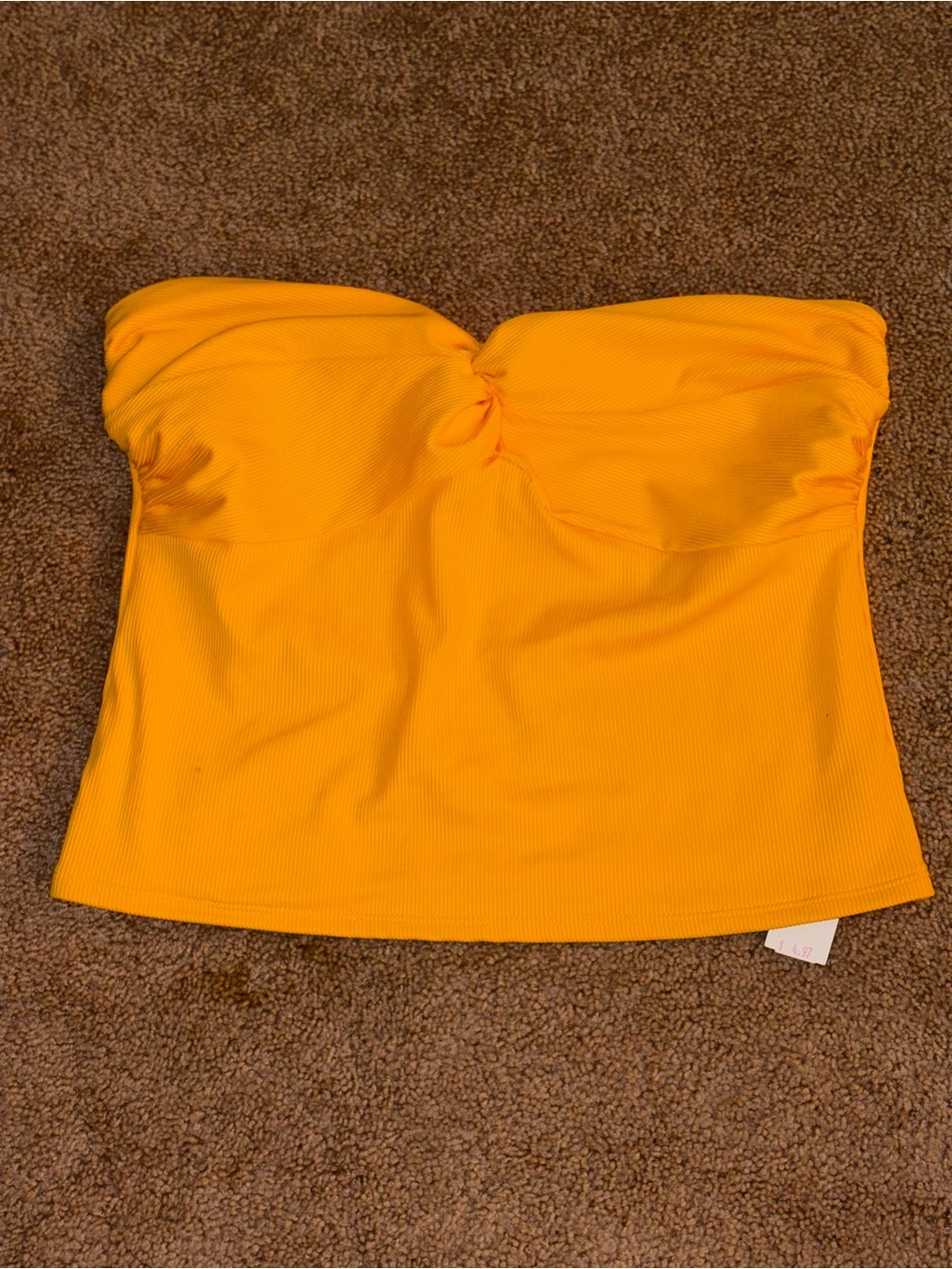 NWT Express Strapless Ribbed Tube Top - Bright Yellow